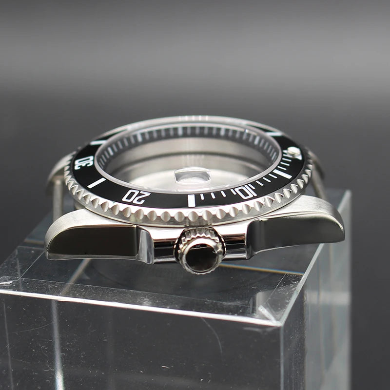 40mm Diver Watch Cases Ceramic Bezel Sapphire Glass For Sub NH35 NH36 NH34 NH38