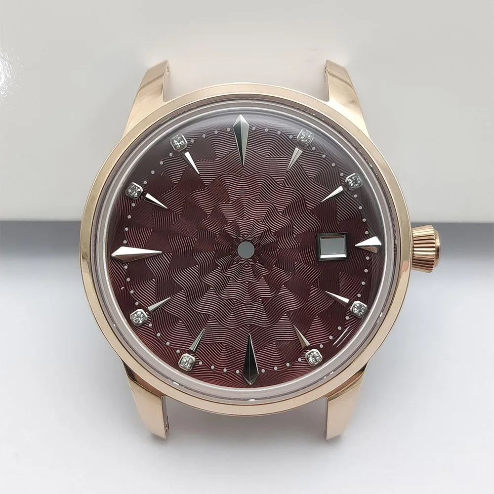 40mm Watch Case 35mm Dial Set Diamond Scale 20mm Strap Cocktail Watch for NH35