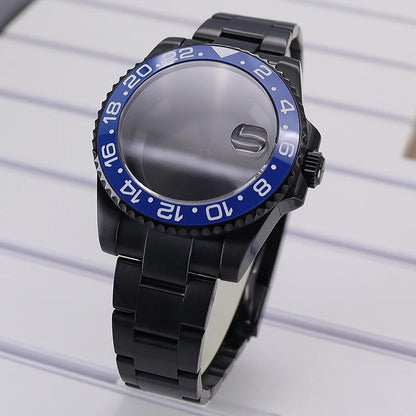 40mm PVD Watch Case Strap For NH34/35/36 GMT Eta2824 Miyota8215 Sapphire Crystal