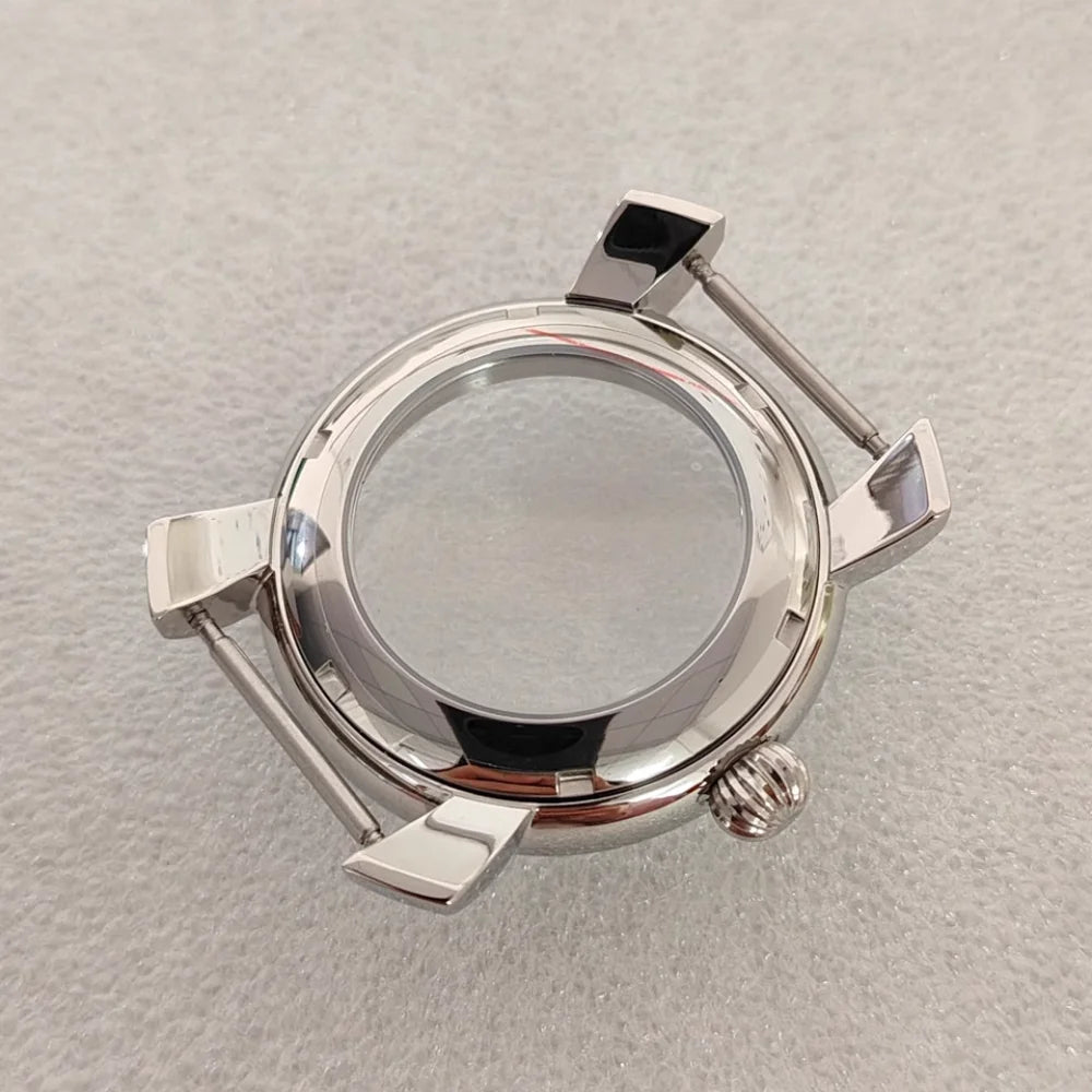 40MM Stainless Steel Silver Watch Case with Mineral Glass for NH35 NH36 Movement
