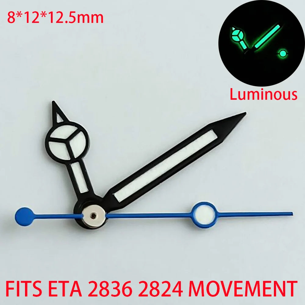 Watch Hands Blue Green Luminous Hands Fit NH 35 NH36 ETA 2836 2824 Miyota 8205 8215 Movement