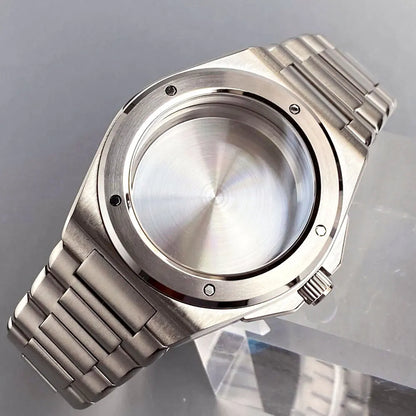 40mm Sapphire Diving Watch Case Fit NH35 NH36 NH34 Mens Bracelet Rubber Band