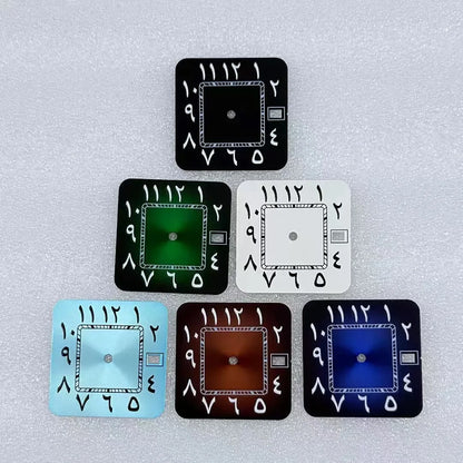 27mm Square Middle East Single Calendar Watch Dial For NH35 NH36 Movement