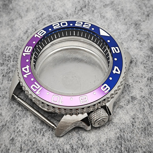 41.5MM Steel Watch Case Screw-in Crown Black Ring Set for NH35/NH36/4R SKX007