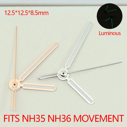 8.5*12.5*12.5mm C3 Green Bright Luminous Watch Hands For NH35 NH36 Movement