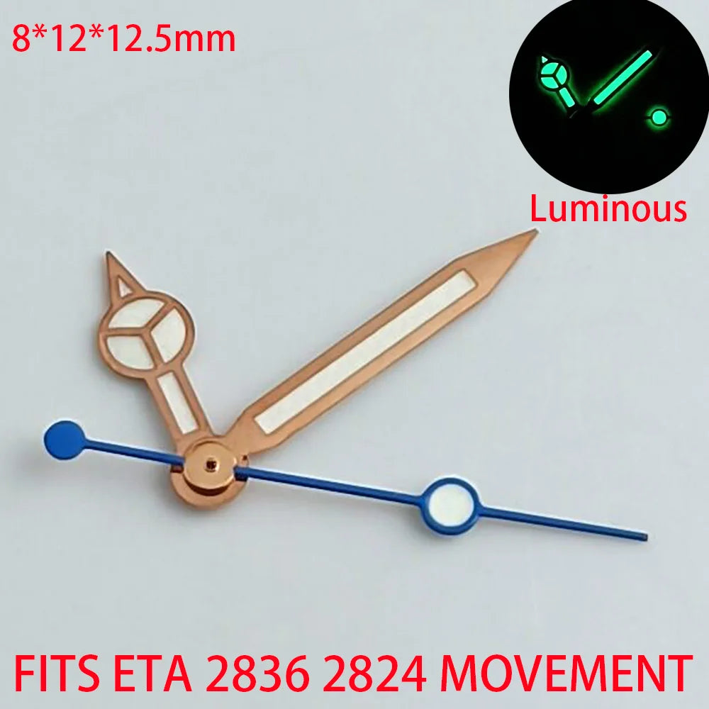 Watch Hands Blue Green Luminous Hands Fit NH 35 NH36 ETA 2836 2824 Miyota 8205 8215 Movement