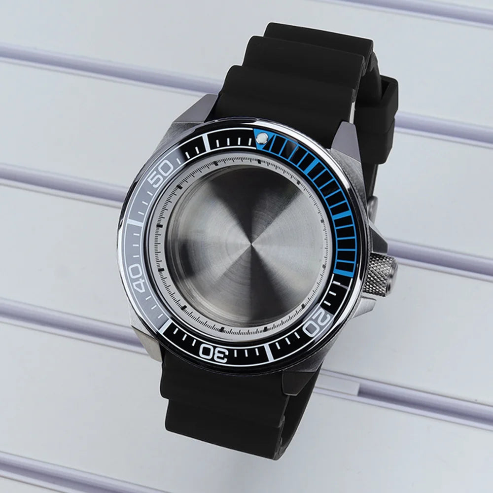 Diving Case 43mm Watch Case Sapphire Glass For Mod Samurai NH35 NH36 NH38 NH34