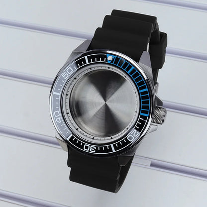 Diving Case 43mm Watch Case Sapphire Glass For Mod Samurai NH35 NH36 NH38 NH34