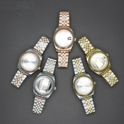 36/40mm Watch Case Sapphire Glass For nh35 nh36 Miyota 8215 28.5mm Dial Datejust