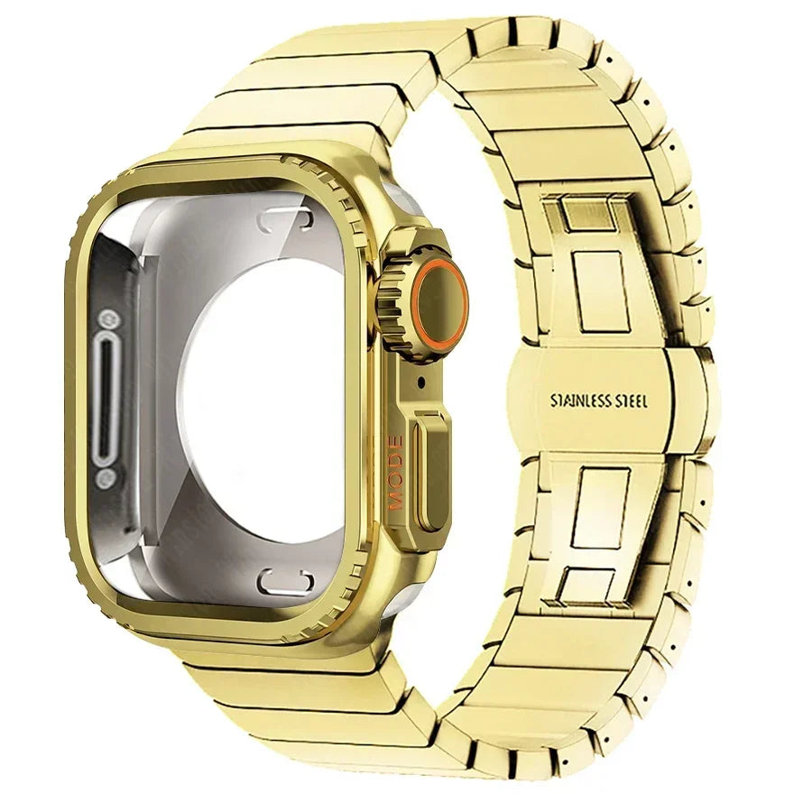 Steel Case+Strap for Apple Watch Metal Band Protective Shell  Series 10 9 8