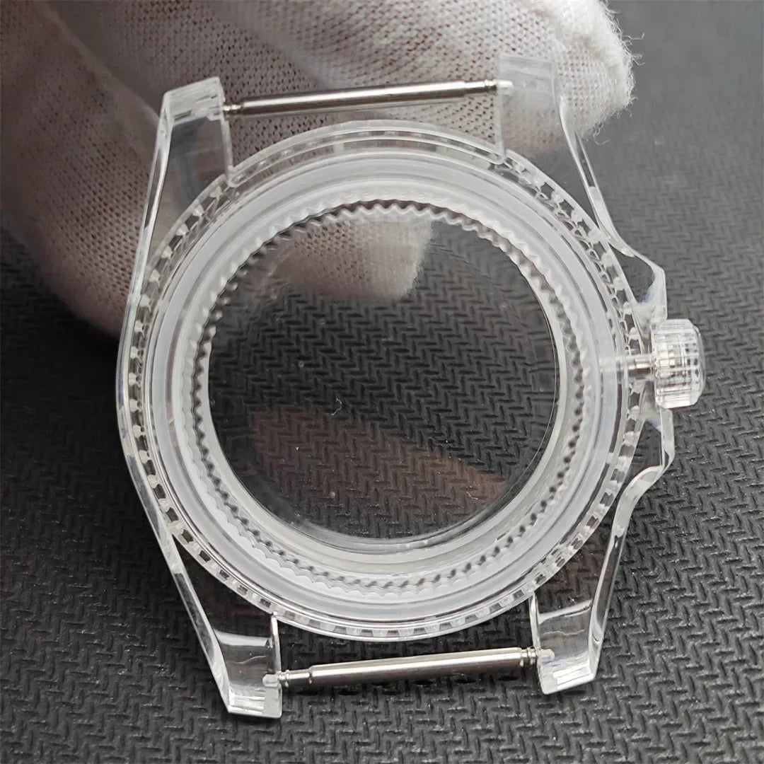 42mm Transparent Watch Case for NH35/NH36/4R/7S with Luminous Rotatable Bezel