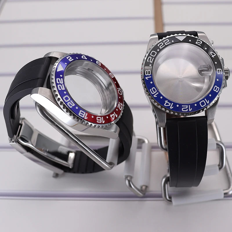 40mm Watch Cases For NH34/35/36/38 Miyota 8215 Eta 2824 GMT Double Color Bezel