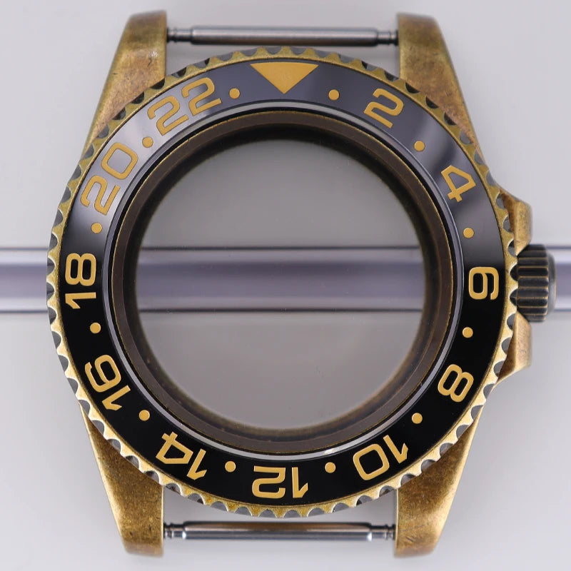 40mm Bronze SUB Watch Case Bezel For NH35/36 GMT NH34/38 4R36 Sapphire Crystal