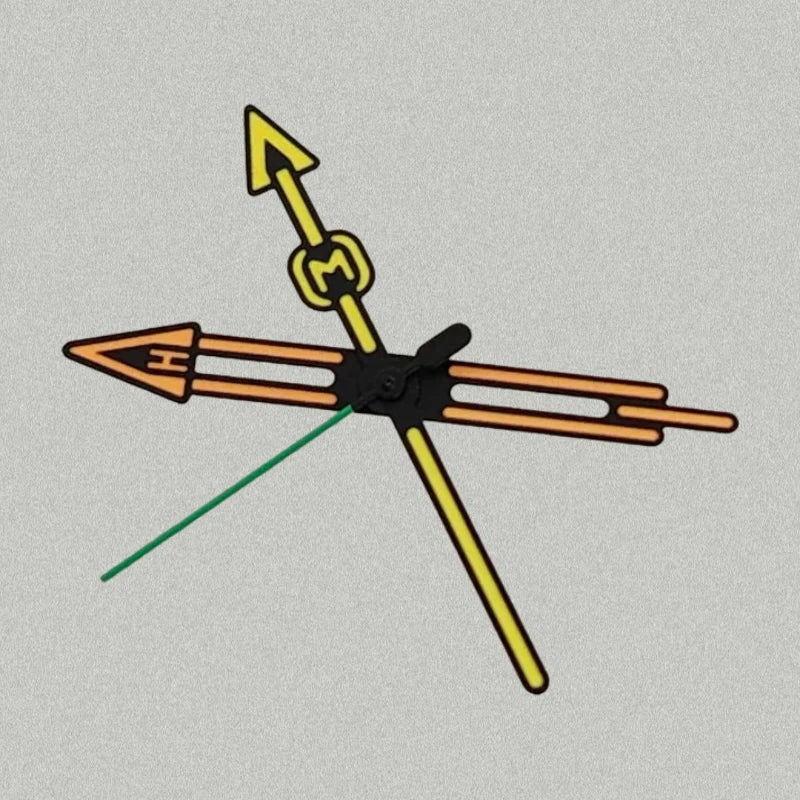 Modified Green Luminous Orange-Yellow Watch Hands for NH35/NH36/4R/7S Movement