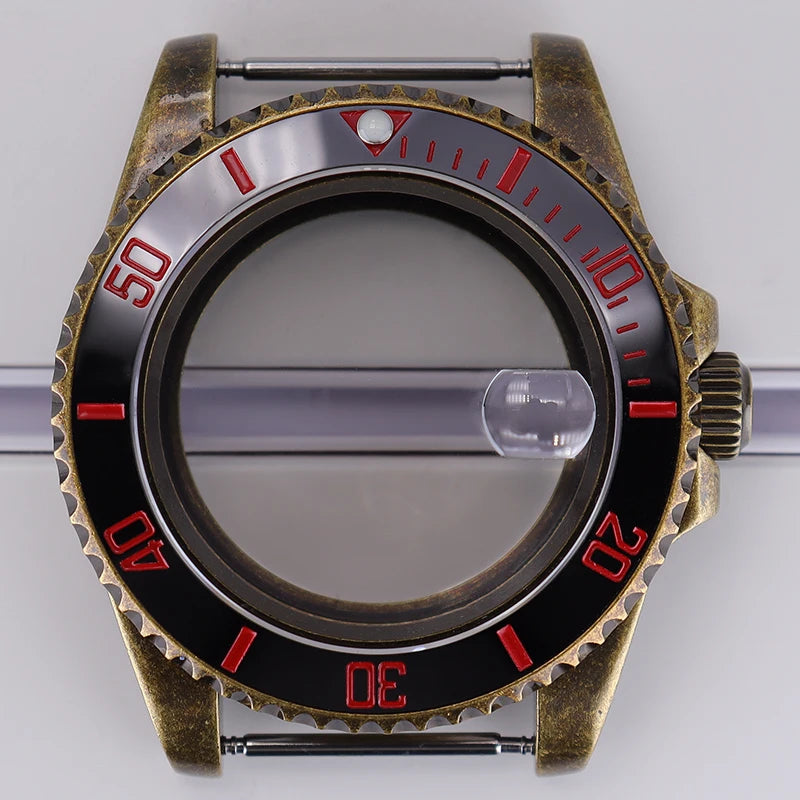 40mm Bronze SUB Watch Case Bezel For NH35/36 GMT NH34/38 4R36 Sapphire Crystal