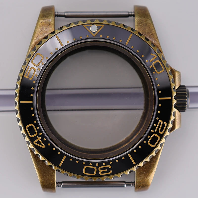 40mm Bronze SUB Watch Case Bezel For NH35/36 GMT NH34/38 4R36 Sapphire Crystal