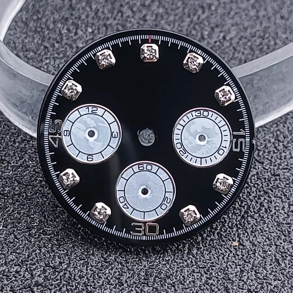 29.5mm C3 Green Luminous Timer Multicolor Watch Dial Suitable For VK63 Movement