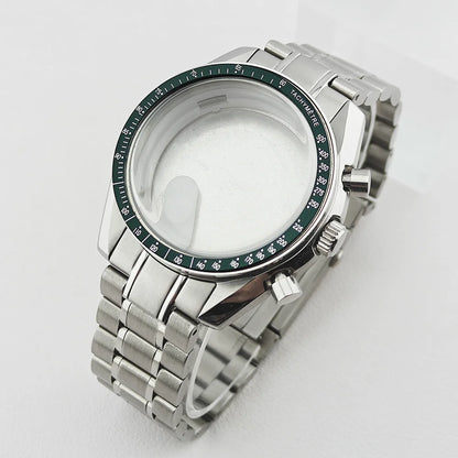 39.7mm Case 20mm Strap for VK63 Watch Head Silver Black Assembled Case Moon Case