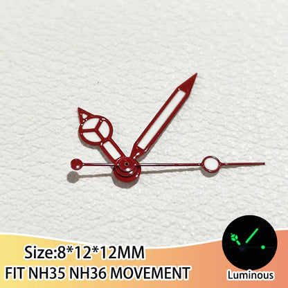 Green Luminous Watch Hands Pointers Suitable for NH35 NH36 Movement Modified