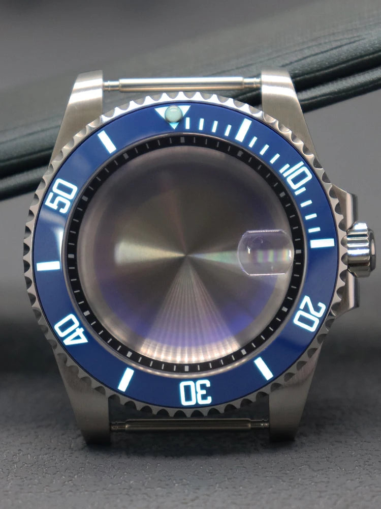 Diver 40mm Watch Case Sapphire For Nh34 Nh35 Nh36 Luminous SUB Ceramic Bezel