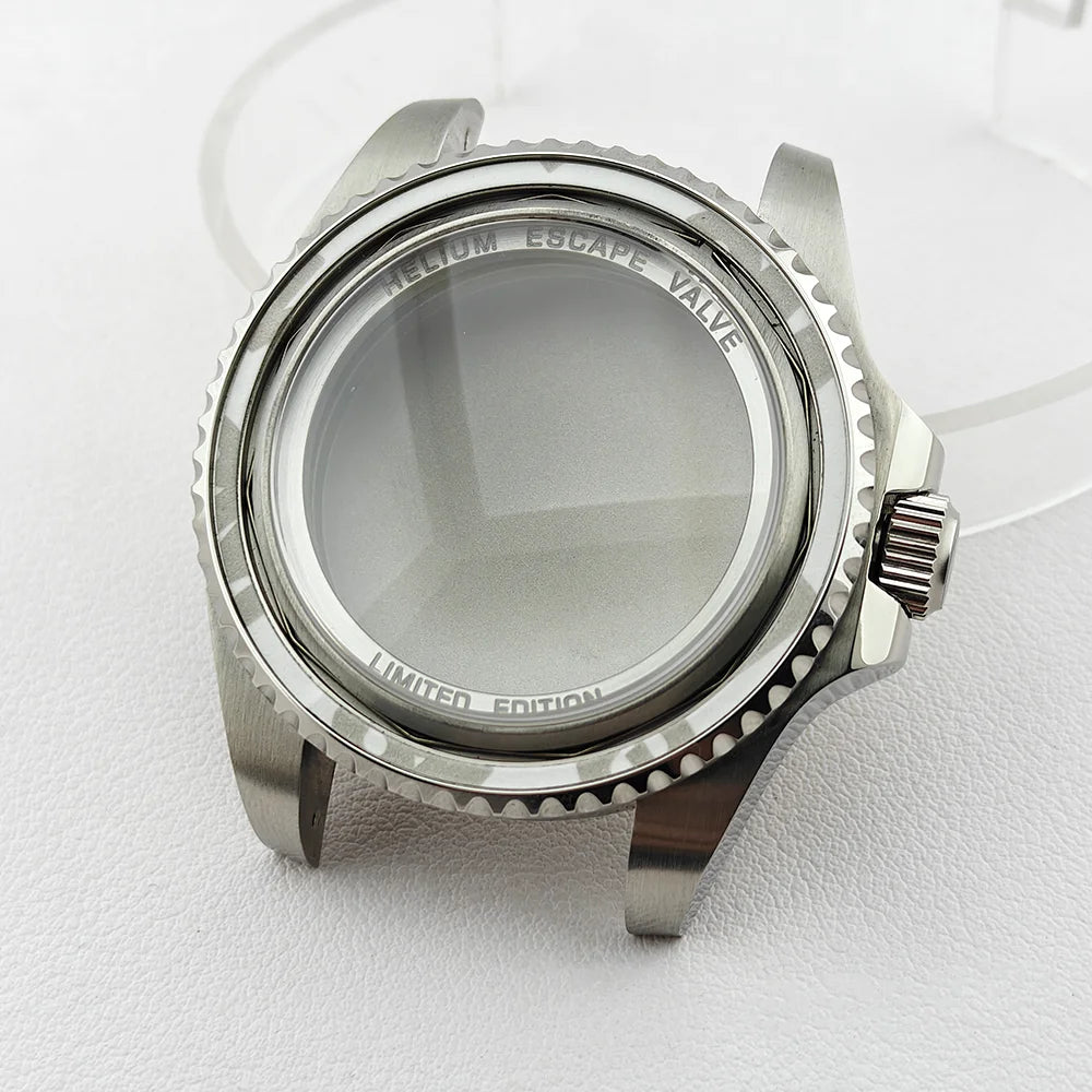 42.8mm Watch Cases Sapphire Both Side Curved Glass Ceramic Bezel For NH34/36/38