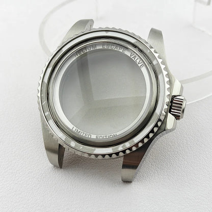 42.8mm Watch Cases Sapphire Both Side Curved Glass Ceramic Bezel For NH34/36/38