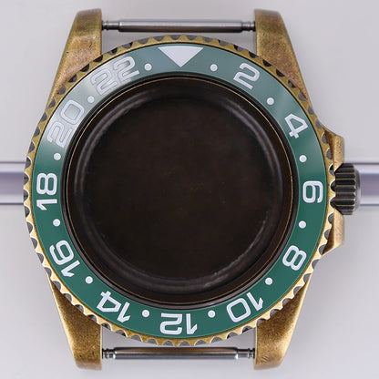 40mm Bronze SUB Watch Case Bezel For NH35/36 GMT NH34/38 4R36 Sapphire Crystal