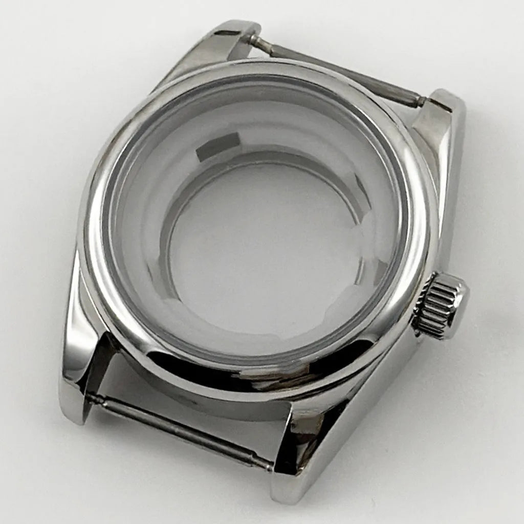 31MM Ladies Round Polished Fluted Bezel Sapphire Crystal Watch Case for NH05/06