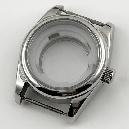 31MM Ladies Round Polished Fluted Bezel Sapphire Crystal Watch Case for NH05/06