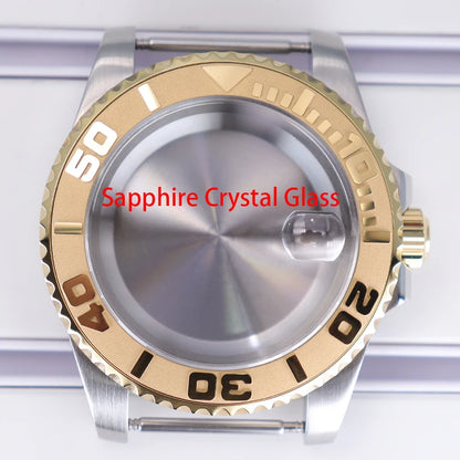 40mm Watch Case Sapphire Glass For NH35 NH36 34 8215 2824 PT5000 Fit 28.5mm Dial