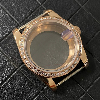 36/39mm Rose Gold Case Oyster Watch Case with Sapphire Crystal for NH35/NH36/4R