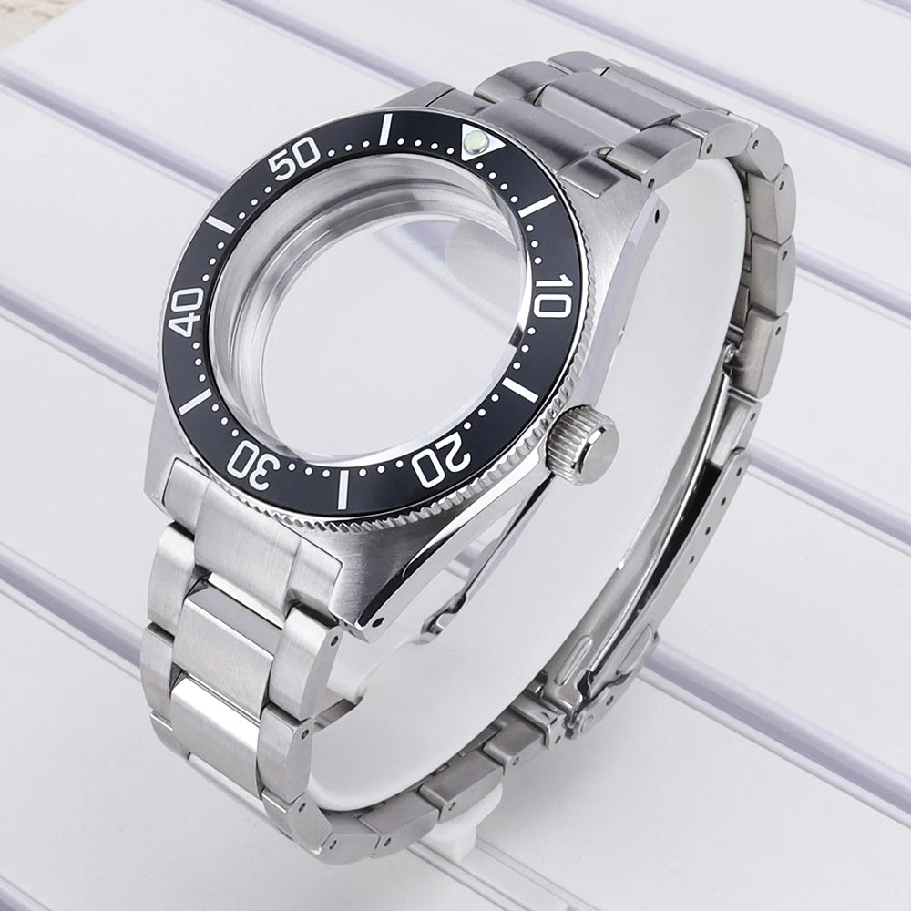 40mm Steel Watch Case Sapphire For NH35 NH36 NH34 4R36 Mod SPB143J1/SPB253J1