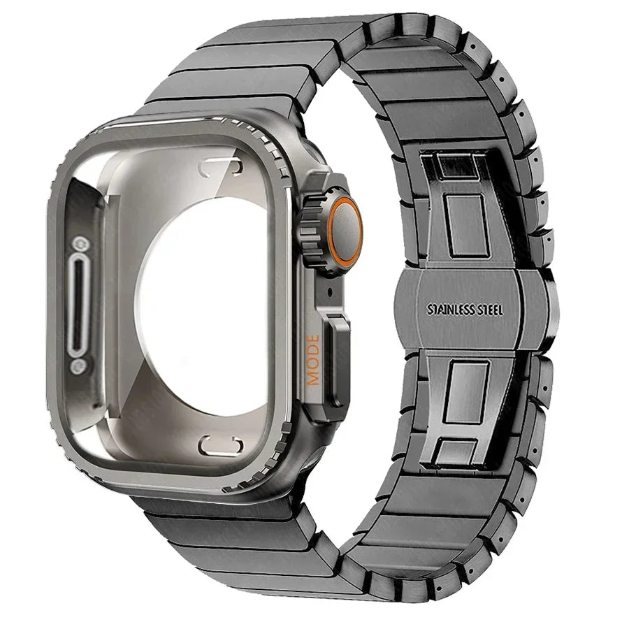 Steel Case+Strap for Apple Watch Metal Band Protective Shell  Series 10 9 8