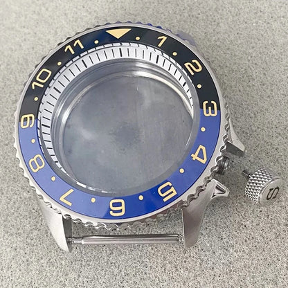 316L Steel 41.5mm 3.8 SKX007 SUB GMT 1-11 Bezel+Ring Watch Case Fit NH35/NH36