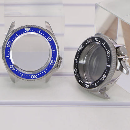 38mm Steel Watch Case For Nh35 Nh36 4R36 With Sapphire Crystal Ceramic Bezel