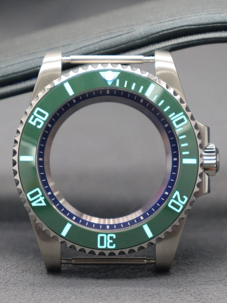 Diver 40mm Watch Case Sapphire For Nh34 Nh35 Nh36 Luminous SUB Ceramic Bezel
