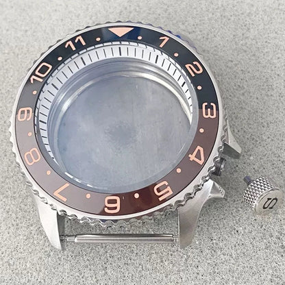 316L Steel 41.5mm 3.8 SKX007 SUB GMT 1-11 Bezel+Ring Watch Case Fit NH35/NH36