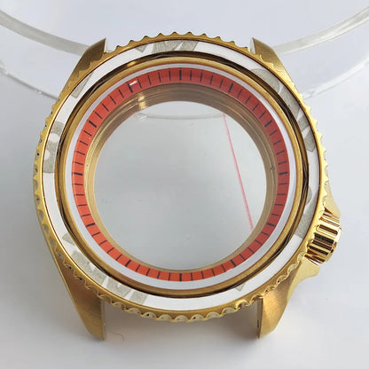 Plane Sapphire Glass Ceramic Bezel Stainless Steel Watch Case Fit NH 35 NH36 Movement High End Waterproof Watch Case