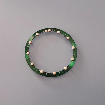 NH70 Movement skeleton dial with green luminous markers and chapter ring, 28.5x24.5mm, perfect for watch repairs.