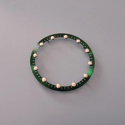 NH70 Movement skeleton dial with green luminous markers and chapter ring, 28.5x24.5mm for watch accessories.