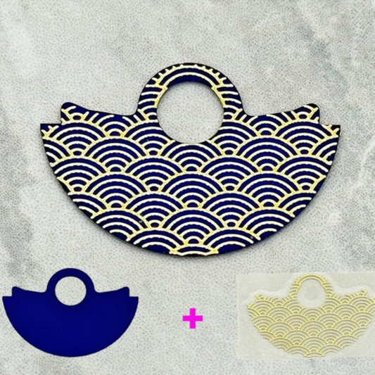 Navy Blue Background Golden Wave Up Slice Rotor Oscillating Weight for NH35