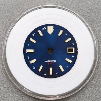 28.5mm Solid Blue MOP Modified Seashell Watch Dial for NH34 GMT Movement