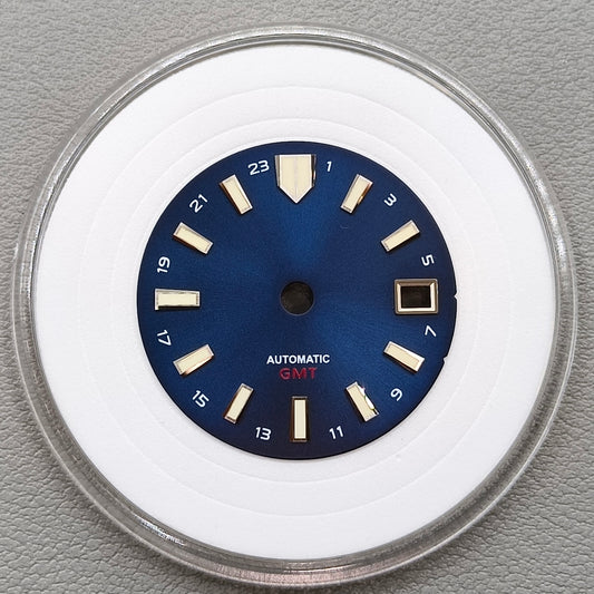 28.5mm Solid Blue MOP Modified Seashell Watch Dial for NH34 GMT Movement