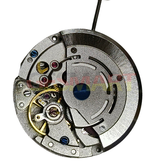 Silver watch with China Made 2813 8205 automatic mechanical movement, single date at 3 o'clock, elegant design.