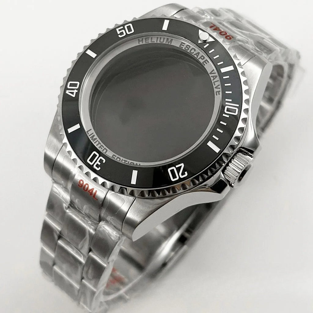 44mm Watch Case for Deep SEA Style for NH34 NH35 NH36 Rotating Bezel Solid Back