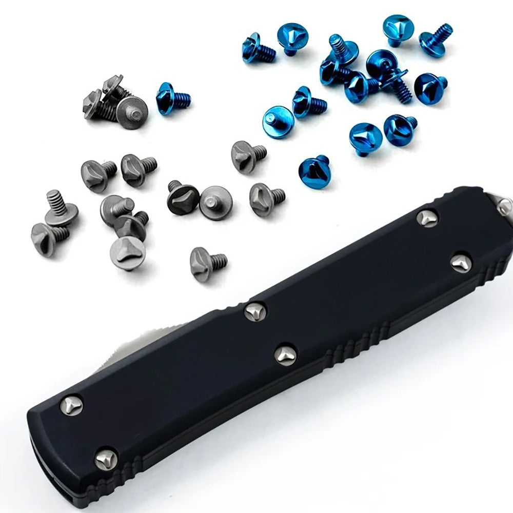 1. Titanium alloy nail grip screws for Microtech UTX-85/Ultratech folding knife handles, pack of 6.  
