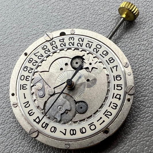 Swiss P-2460 quartz watch movement with 3 hands, precise timekeeping for watch repairs and accessories.