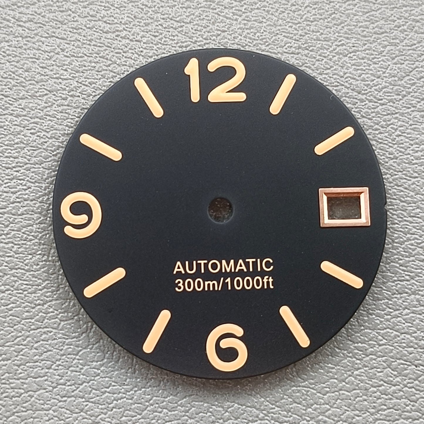 28.5mm Watch Dial Orange Font Black Fit for NH35 NH36 Yellow Lume 300m