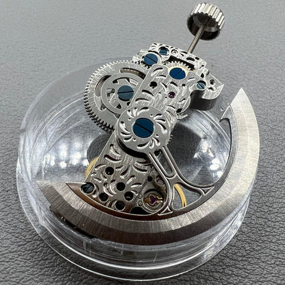 LG0801BS silver long pendulum watch wheel showcasing automatic mechanical movement and sleek design.