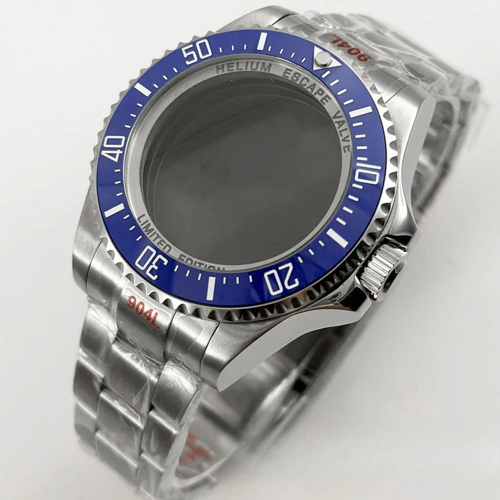 44mm Watch Case for Deep SEA Style for NH34 NH35 NH36 Rotating Bezel Solid Back